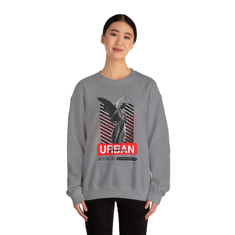 Urban Angel Graphic Sweatshirt, Unisex Crewneck Sweatshirt, Casual Streetwear, Perfect for Gift, Cozy Layering