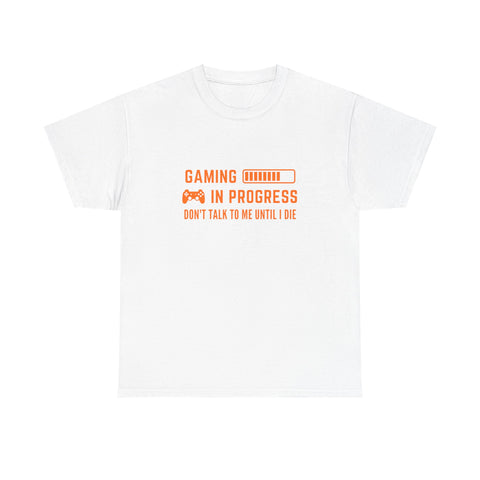 Gaming In Progress Unisex Heavy Cotton Tee, Gamer Gift, Funny Shirt, Birthday Present, Video Game Lover Tee, Casual Wear