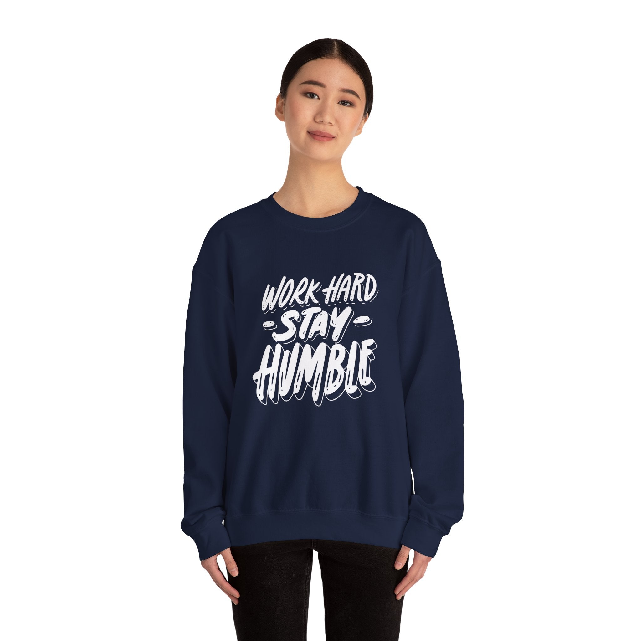 Inspirational Crewneck Sweatshirt - Work Hard Stay Humble, Motivational Gift, Cozy Apparel, Unisex Sweatshirt, Casual Wear