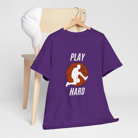 Play Hard Basketball Tee, Sports T-Shirt, Unisex Cotton Top, Gift for Sports Lovers, Athletic Wear, Casual Fitness Shirt