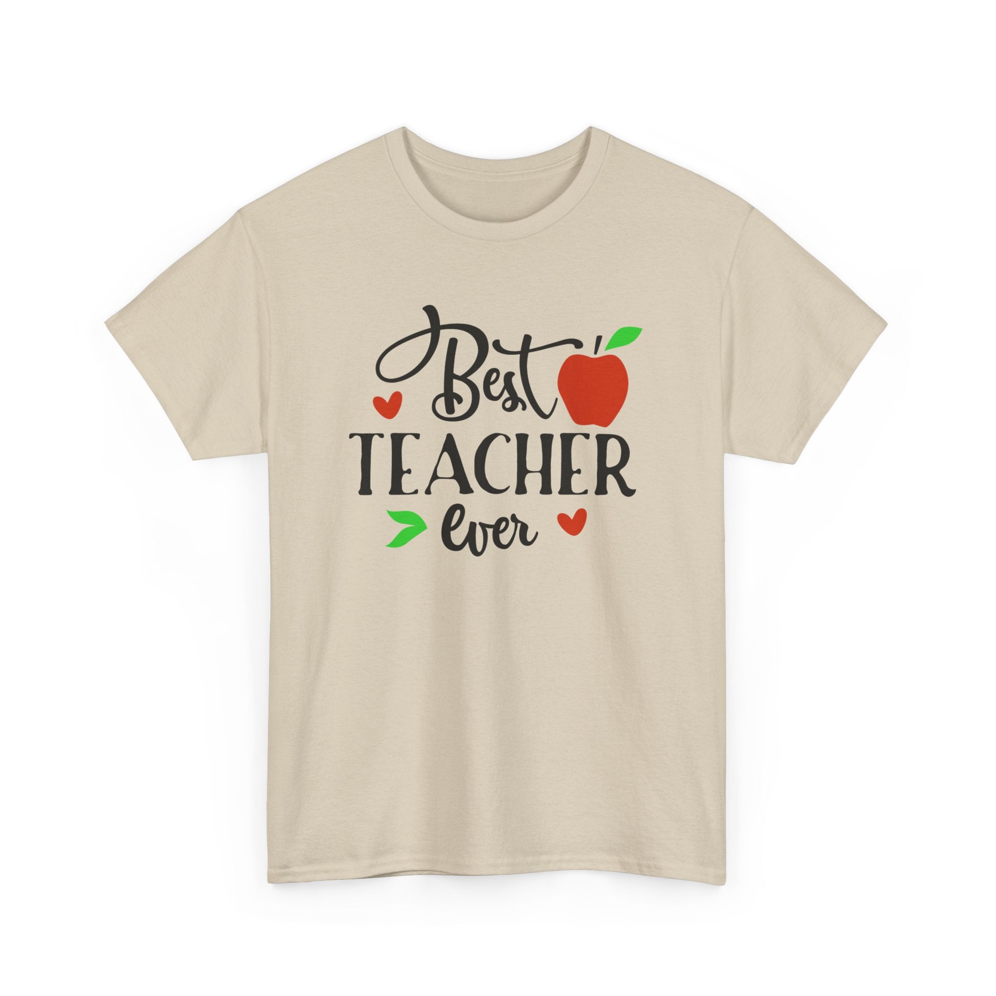 Best Teacher Ever Unisex Heavy Cotton Tee, Teacher Appreciation Gift, Classroom Tee, End of Year Present, Education Shirt - Gift for