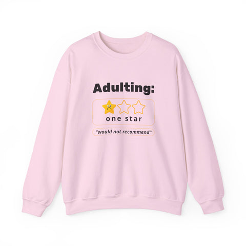 Adulting Sweatshirt - Humor Crewneck for Students, Gift for Millennials, Cozy Lounge Wear, Funny Sweatshirt for Birthdays, Adult Humor