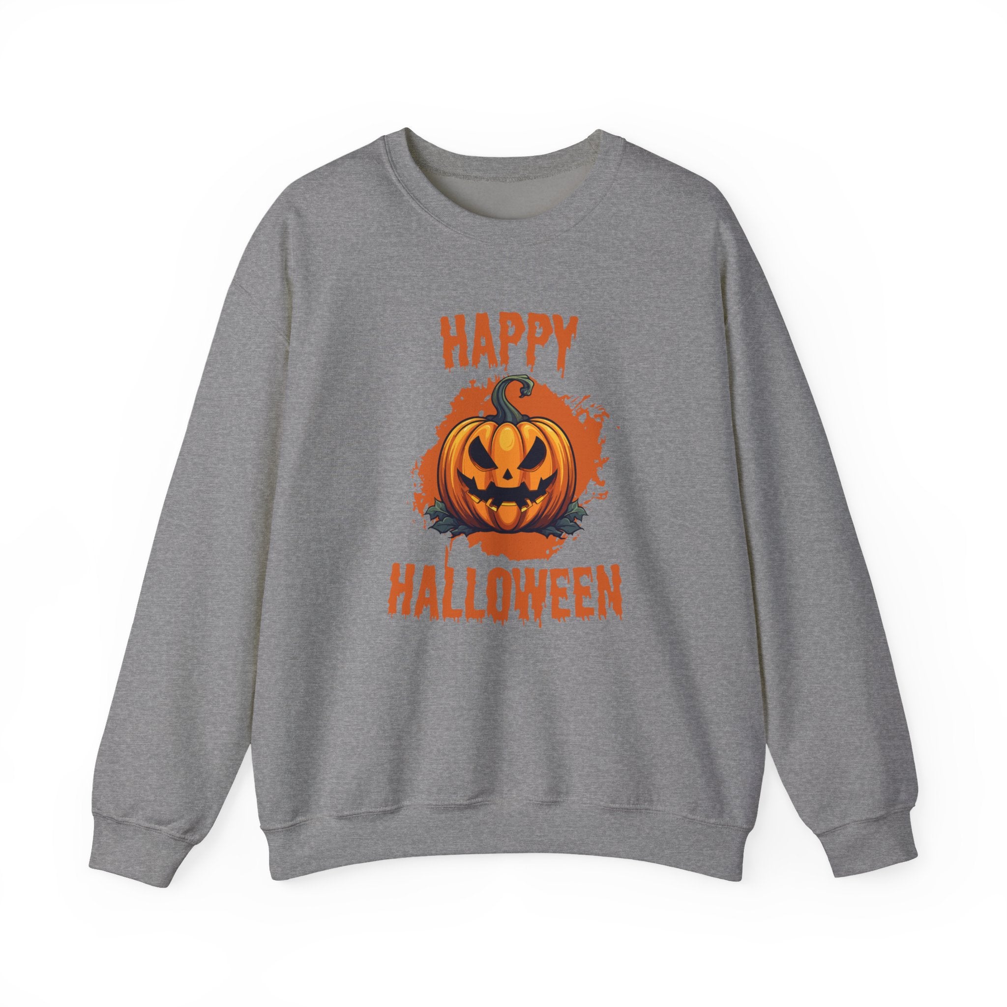Halloween Pumpkin Crewneck Sweatshirt, Cozy Fall Sweater for Halloween, Unisex Sweatshirt, October Celebration Apparel