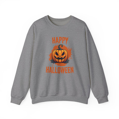 Halloween Pumpkin Crewneck Sweatshirt, Cozy Fall Sweater for Halloween, Unisex Sweatshirt, October Celebration Apparel