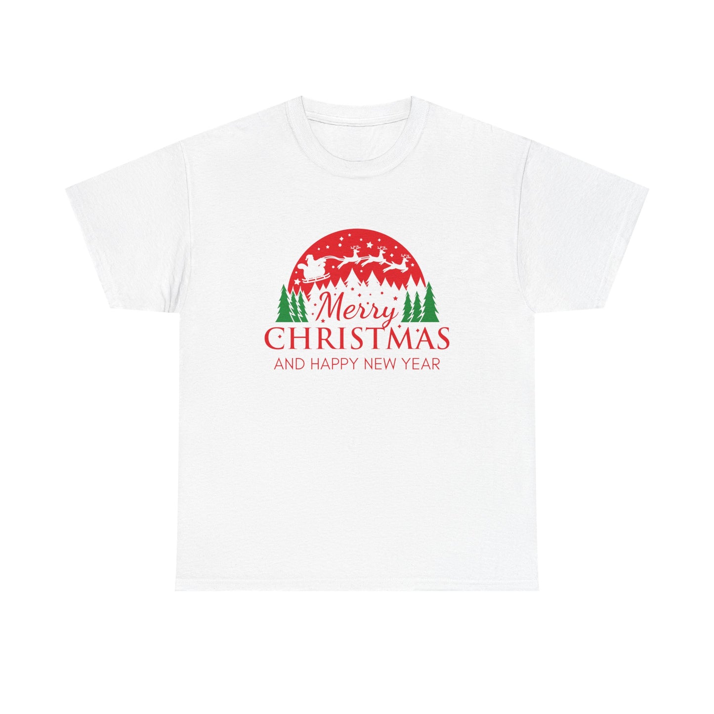 Festive Christmas Tee - Merry Christmas and Happy New Year, Holiday Shirt, Unisex Cotton T-Shirt, Christmas Gift, Winter Apparel