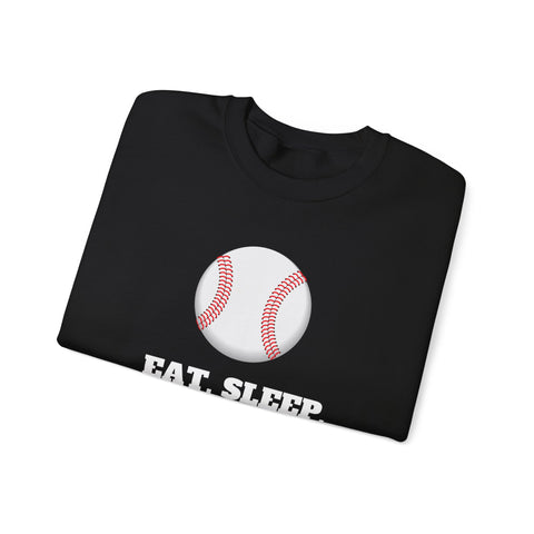 Baseball Sweatshirt - Eat Sleep Baseball, Unisex Crewneck, Gift for Baseball Fans, Sports Apparel, Cozy Sweatshirt