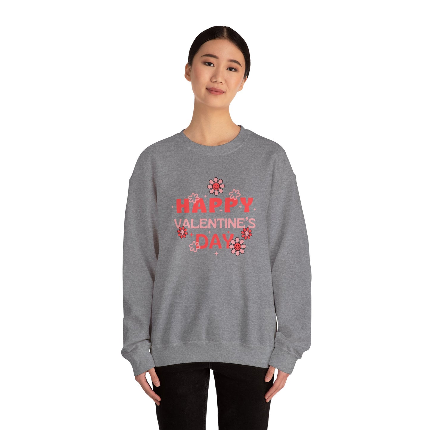 Valentine's Day Sweatshirt - Unisex Crewneck, Cozy Gift, Love Apparel, Floral Design, Valentine's Day Outfit, Valentine's Day Clothing