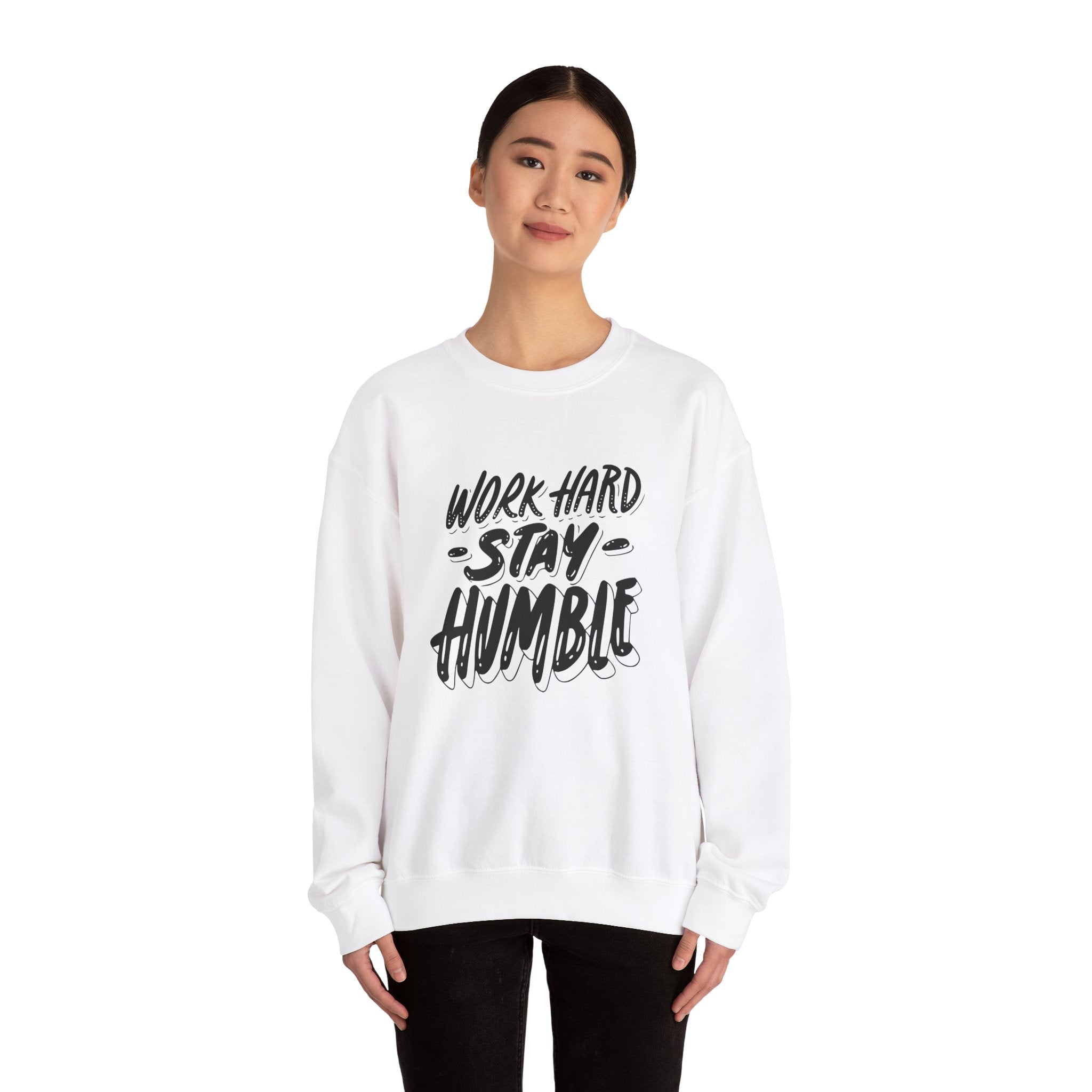 Inspirational Crewneck Sweatshirt - Work Hard Stay Humble, Motivational Gift, Cozy Apparel, Unisex Sweatshirt, Casual Wear