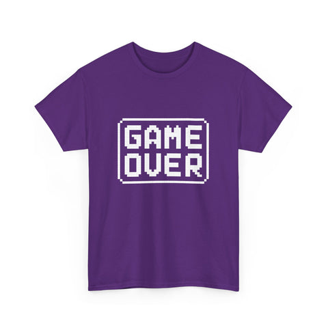 Game Over Unisex Heavy Cotton Tee, Retro Gamer Shirt, Video Game T-Shirt, Casual Gaming Apparel
