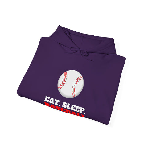Baseball Hoodie - Eat Sleep Baseball, Sports Fan Gift