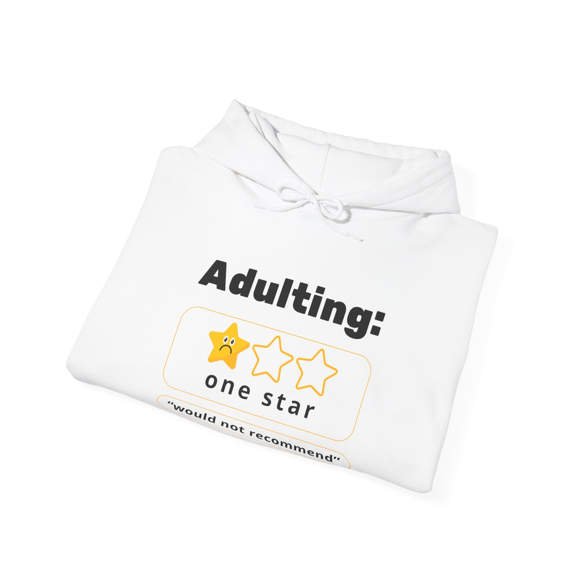 Funny Adulting Sweatshirt: Dark Humor Hoodie for Graduates, Gift for Birthdays, Minimalist Style, Review Themed Apparel