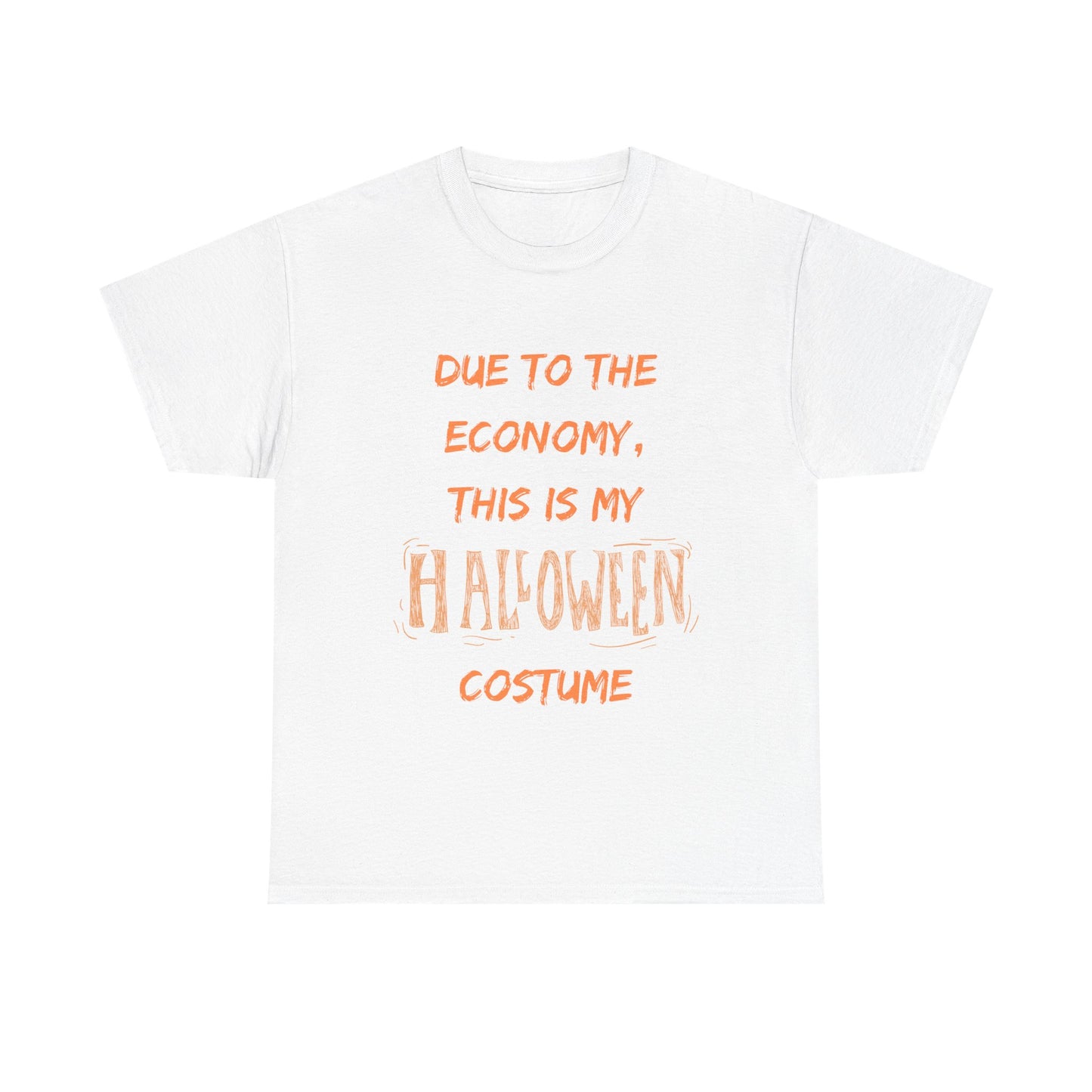 Funny Halloween Costume Tee, Unisex Heavy Cotton T-Shirt, Economy Costume Shirt, Spooky Vibes Fashion, October 31 Party Wear, Halloween