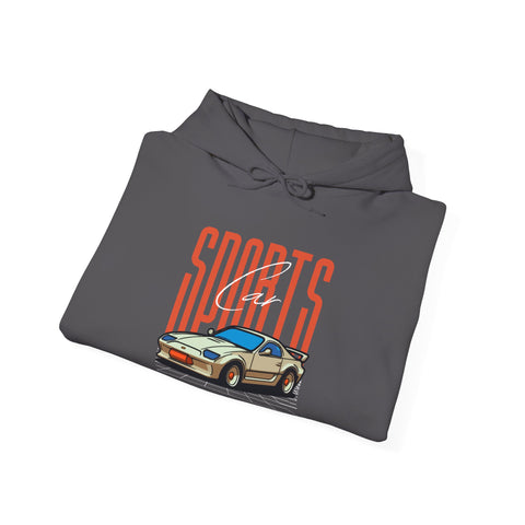Sports Car Hoodie - Unisex Heavy Blend™ Sweatshirt, Casual Streetwear, Unique Sports Apparel, Cozy Fashion