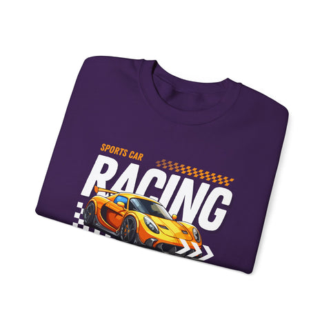 Sporty Racing Sweatshirt for Car Enthusiasts, Unisex Crewneck Pullover, Perfect for Racing Events, Casual Wear