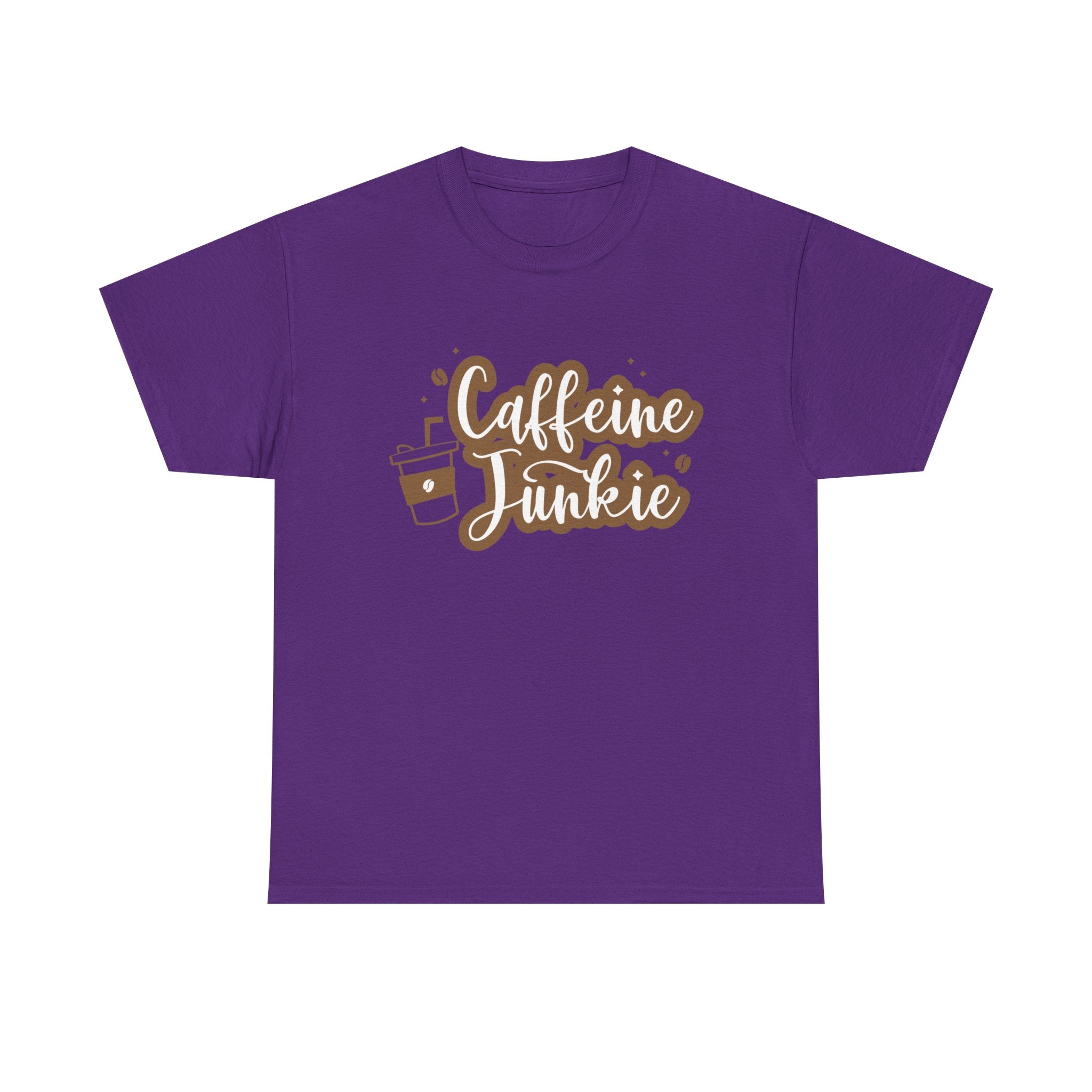 Caffeine Junkie Unisex Heavy Cotton Tee, Coffee Lover Shirt, Gift for Baristas, Comfortable Casual Wear, Daily Essentials