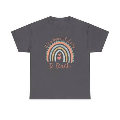 Teacher Rainbow Tee, Inspirational Educator Gift, Classroom Style Shirt, Teacher Appreciation Day Present, Cute Unisex Top