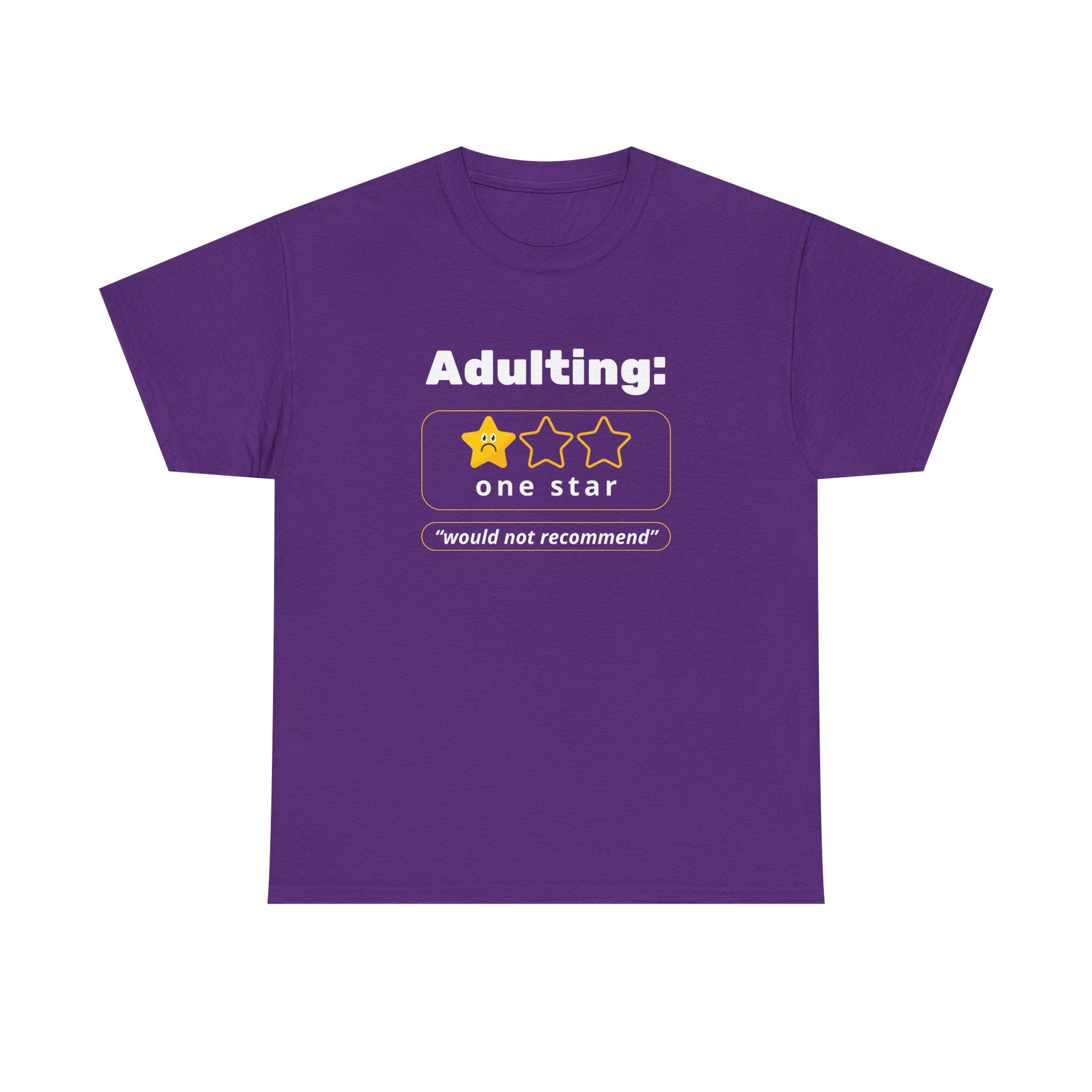 Funny Adulting Unisex Heavy Cotton Tee, Perfect Gift for Graduates, Birthdays, Casual Wear, Humor Shirt, Everyday Laughs