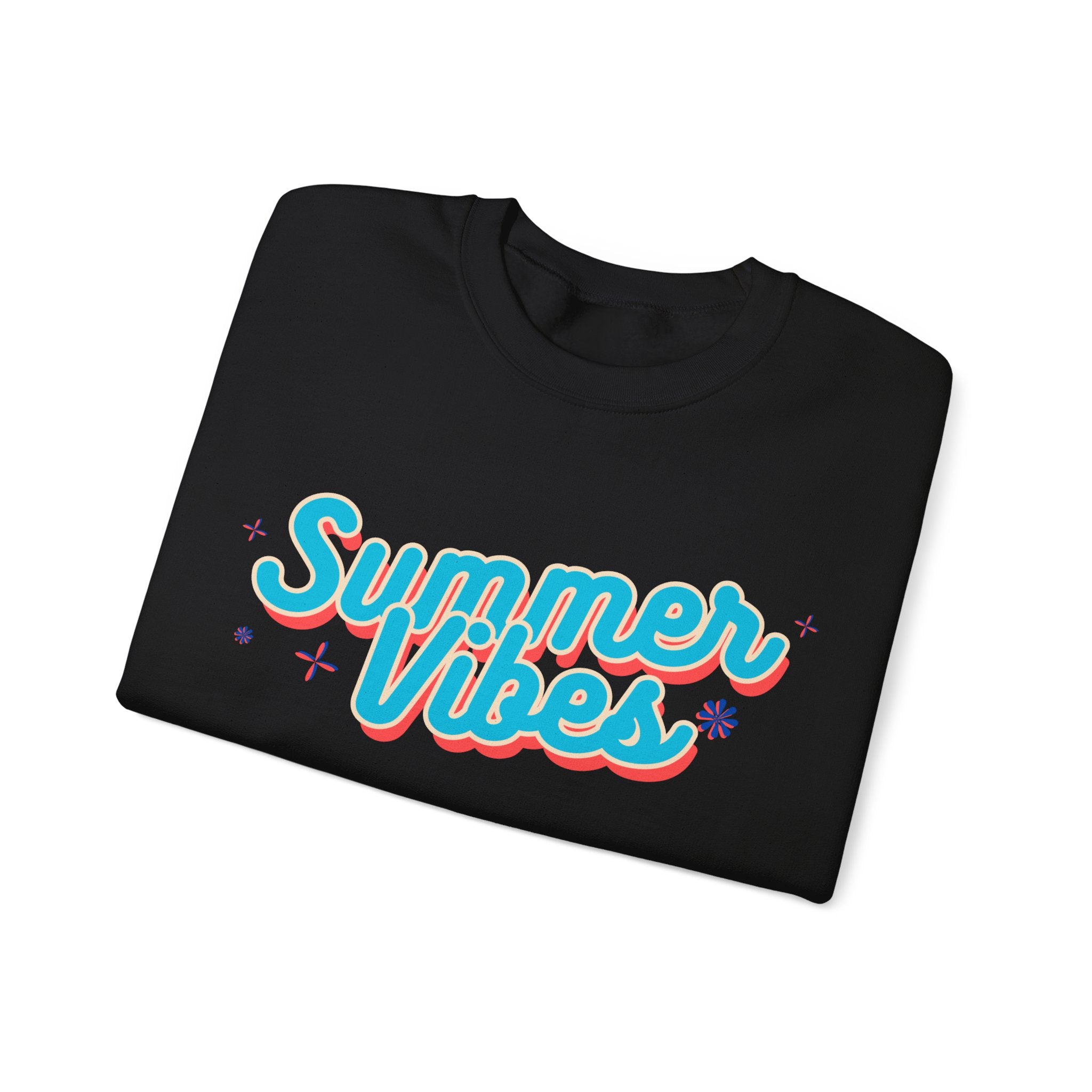Retro Summer Vibes Crewneck Sweatshirt, Cozy Unisex Pullover, Perfect for Pool Parties, Beach Days, Summer Festivals, Gift Idea