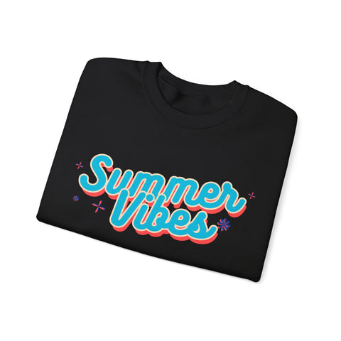 Retro Summer Vibes Crewneck Sweatshirt, Cozy Unisex Pullover, Perfect for Pool Parties, Beach Days, Summer Festivals, Gift Idea