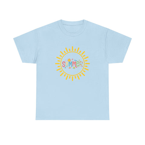Summer Vibes Unisex Heavy Cotton Tee, Casual Summer Shirt, Retro Sunshine Tee