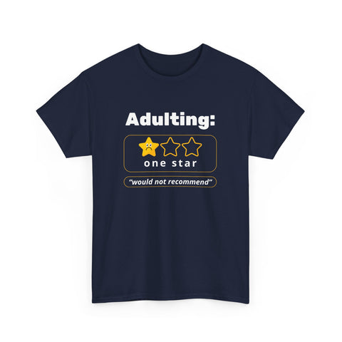 Funny Adulting Unisex Heavy Cotton Tee, Perfect Gift for Graduates, Birthdays, Casual Wear, Humor Shirt, Everyday Laughs