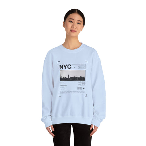 NYC Graphic Crewneck Sweatshirt - Urban Streetwear Pullover, Gift for Travelers, Unisex Sweatshirt