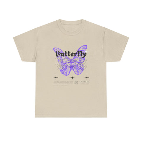 Butterfly Graphic Tee - Unisex Heavy Cotton T-Shirt, Nature Lover Gift, Casual Streetwear, Trendy Outfit, Spring Fashion