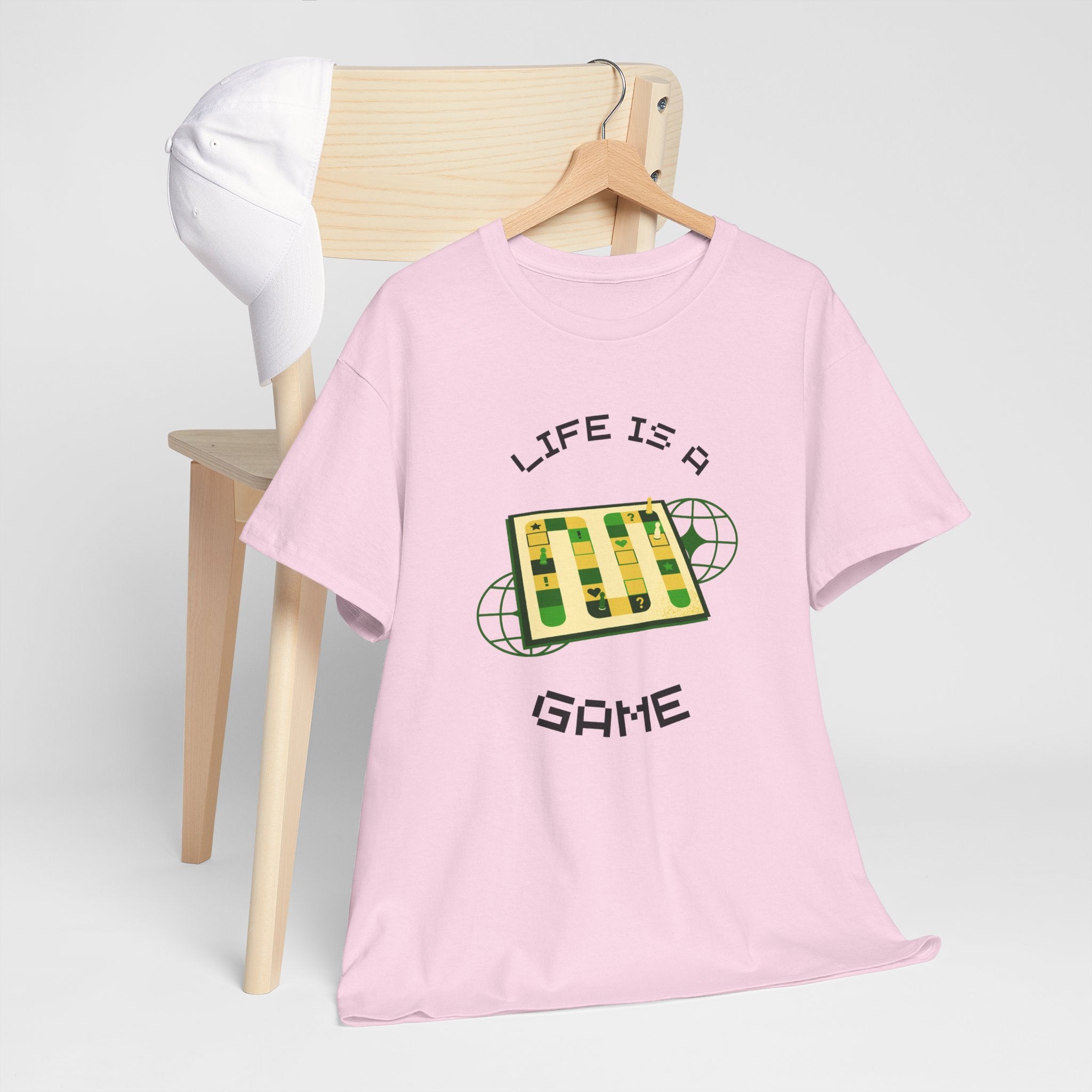 Life is a Game Unisex Heavy Cotton Tee, Casual Wear, Fun Gaming T-Shirt, Everyday Comfort