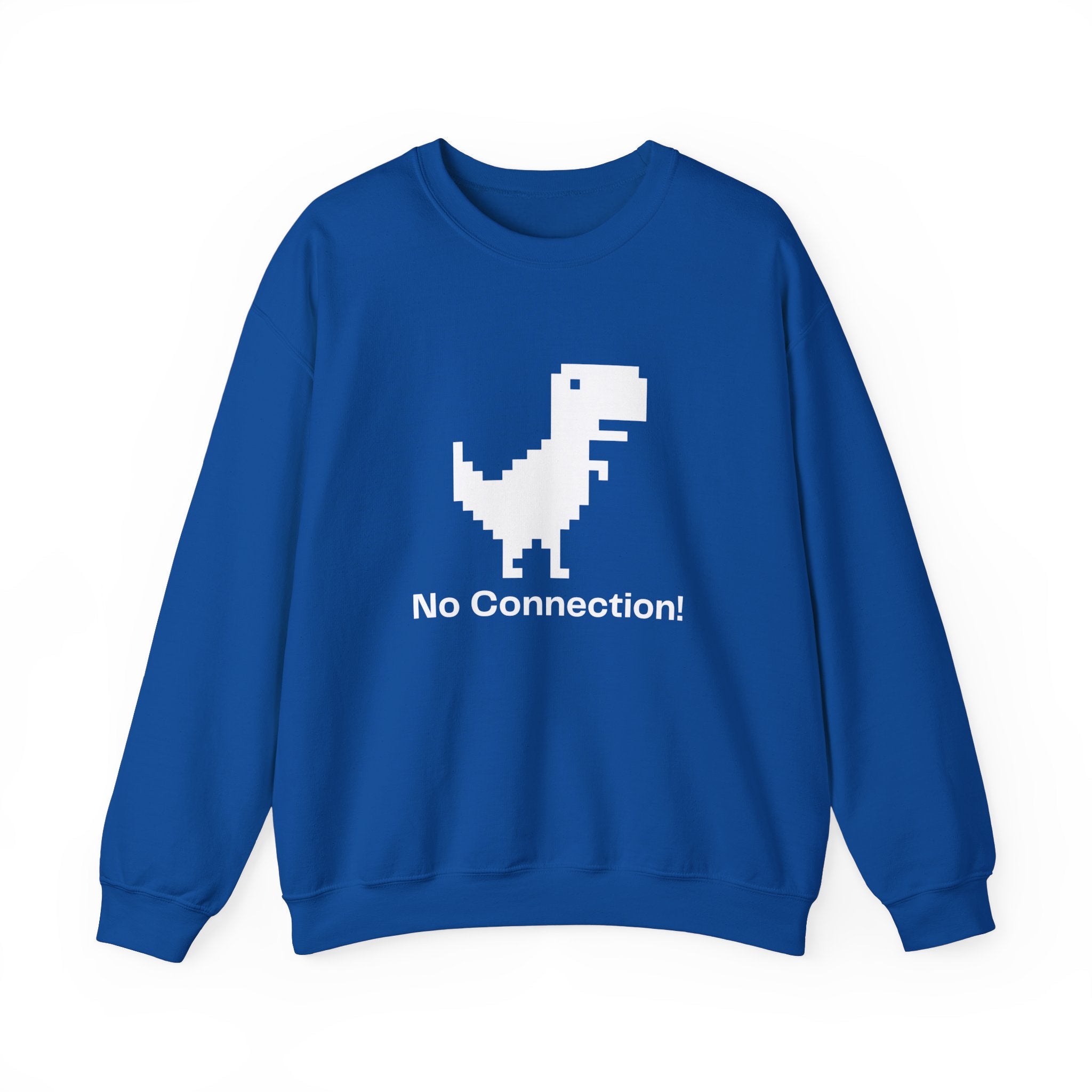 Funny Dinosaur No Connection Sweatshirt, Unisex Crewneck, Gamers Gift, Perfect for Tech Lovers and Online Students, Birthday Gift, Everyday