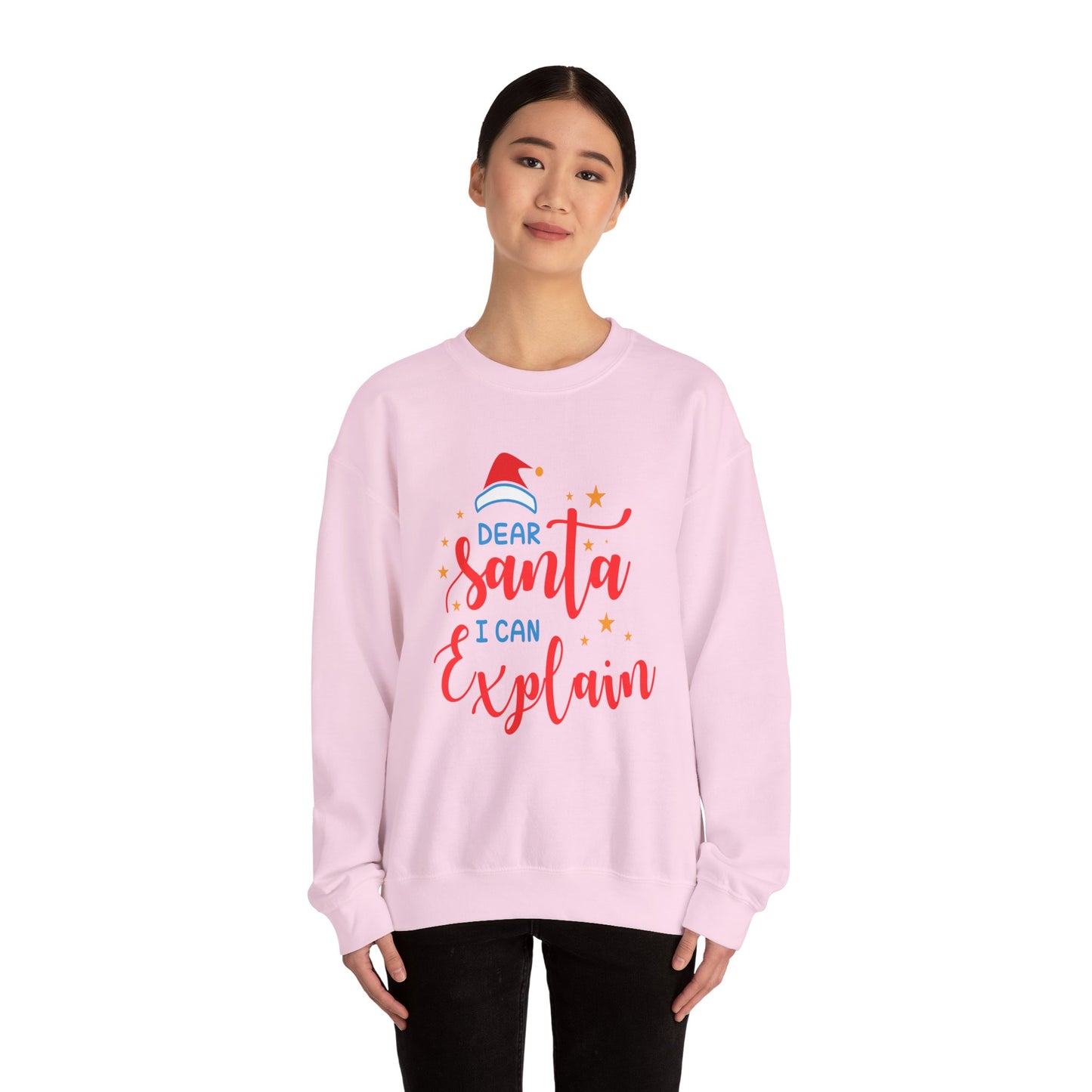 Funny Santa Sweatshirt, Cozy Holiday Gift, Cute Christmas Apparel, Unisex Crewneck, Dear Santa I Can Explain