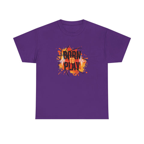 Born to Play Unisex Heavy Cotton Tee, Casual Graphic Tee, Playful Shirt for Sports Lovers, Gift for Gamers, Streetwear Style
