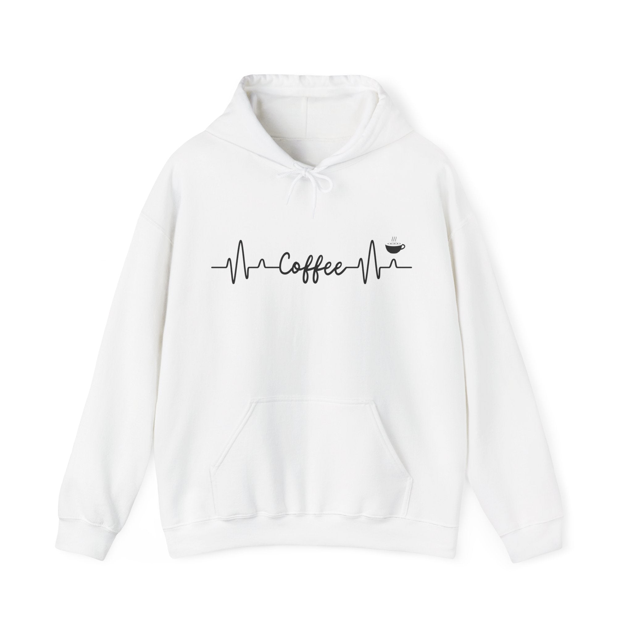 Coffee Heartbeat Hoodie, Gift for Baristas, Cozy Winter Wear, Birthday Gift, Relaxation Outfit, Coffee Lover Sweatshirt, Barista Gift,