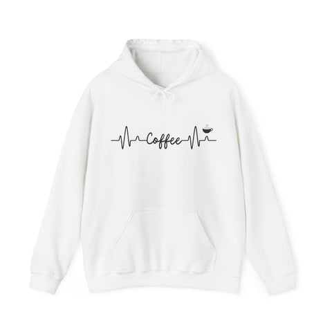 Coffee Heartbeat Hoodie, Gift for Baristas, Cozy Winter Wear, Birthday Gift, Relaxation Outfit, Coffee Lover Sweatshirt, Barista Gift,