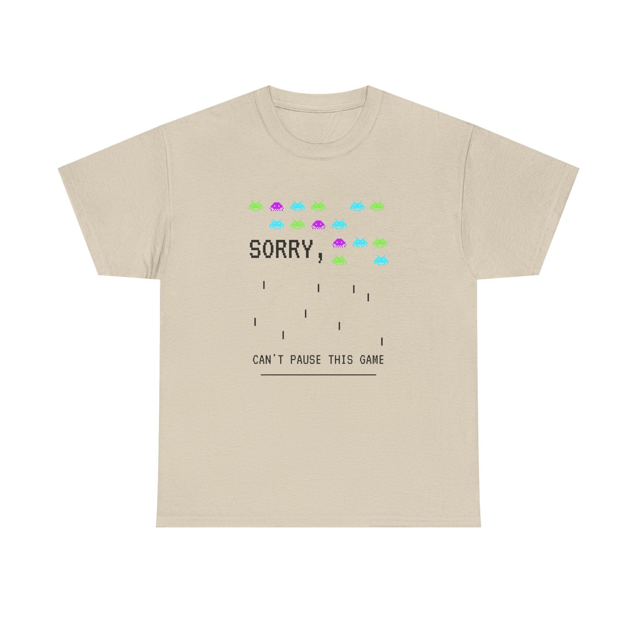 Retro Gamer Unisex Heavy Cotton Tee, Sorry Can't Pause This Game Shirt, Casual Wear T-Shirt, Fun Gaming Tee