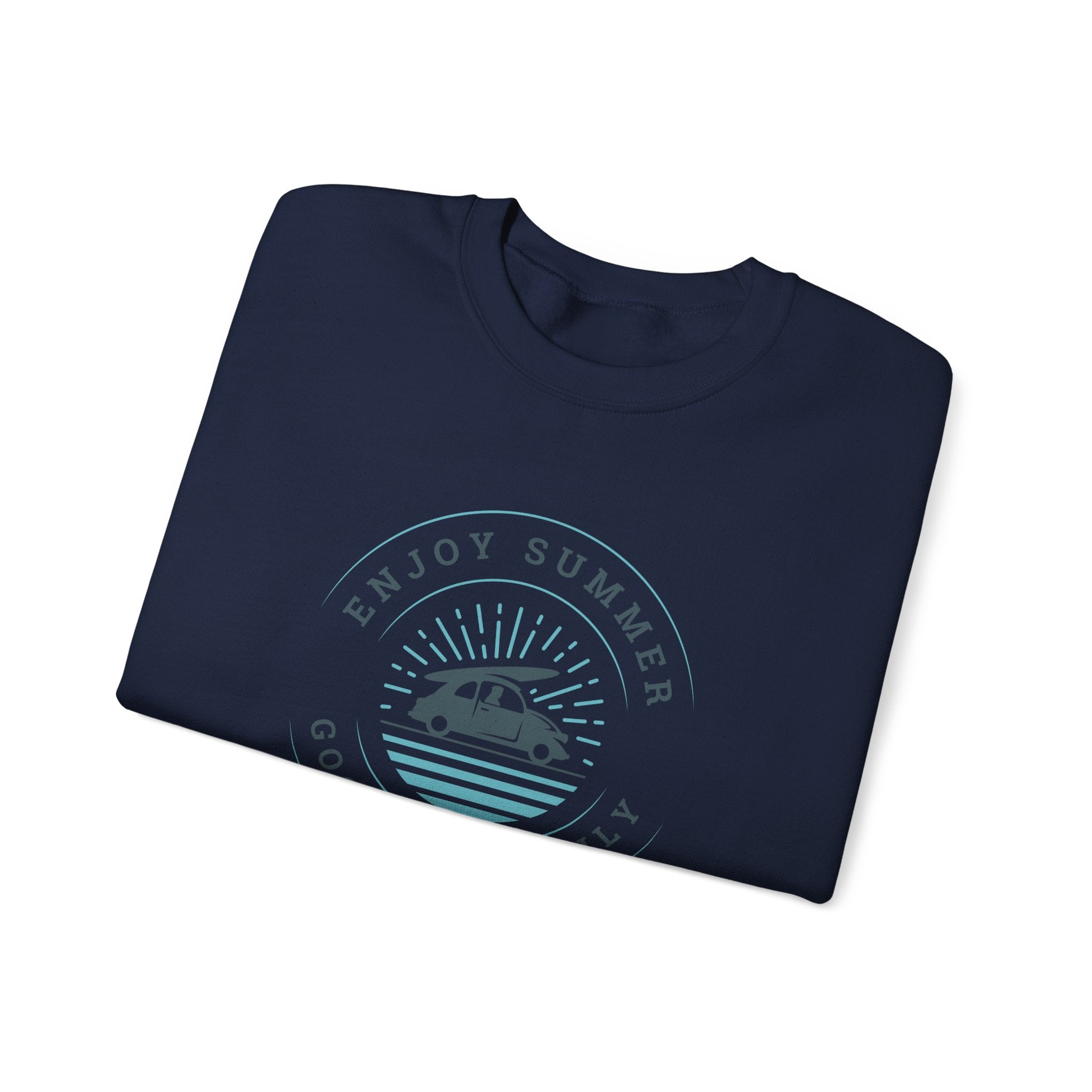 Enjoy Summer Good Vibes Crewneck Sweatshirt, Unisex Summer Apparel, Casual Layering, Beach Day Outfit, Gift for Travel Lovers