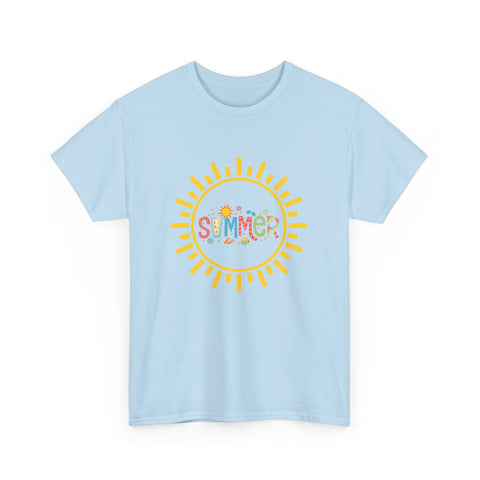 Summer Vibes Unisex Heavy Cotton Tee, Casual Summer Shirt, Retro Sunshine Tee