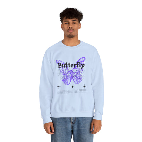 Butterfly Graphic Crewneck Sweatshirt, Unisex Sweatshirt, Cozy,Streetwear Fashion, Spring Wardrobe Essential, Butterfly Lover's Gift