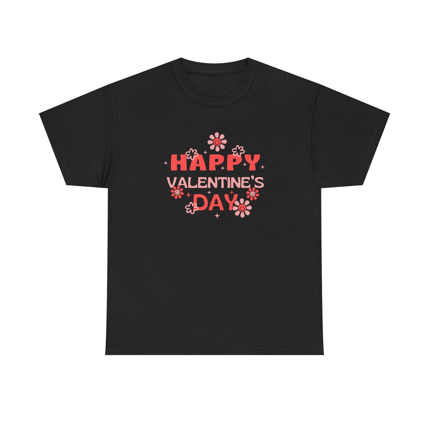 Happy Valentine's Day Unisex Heavy Cotton Tee, Romantic Gift, Casual Wear, Love T-Shirt, Seasonal Fashion, Self-Love Apparel