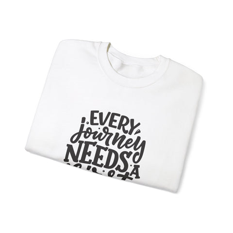Inspirational Crewneck Sweatshirt, Motivational Quotes Gift, Cozy Jumper, Unisex Sweater, Every Journey Needs a First Step
