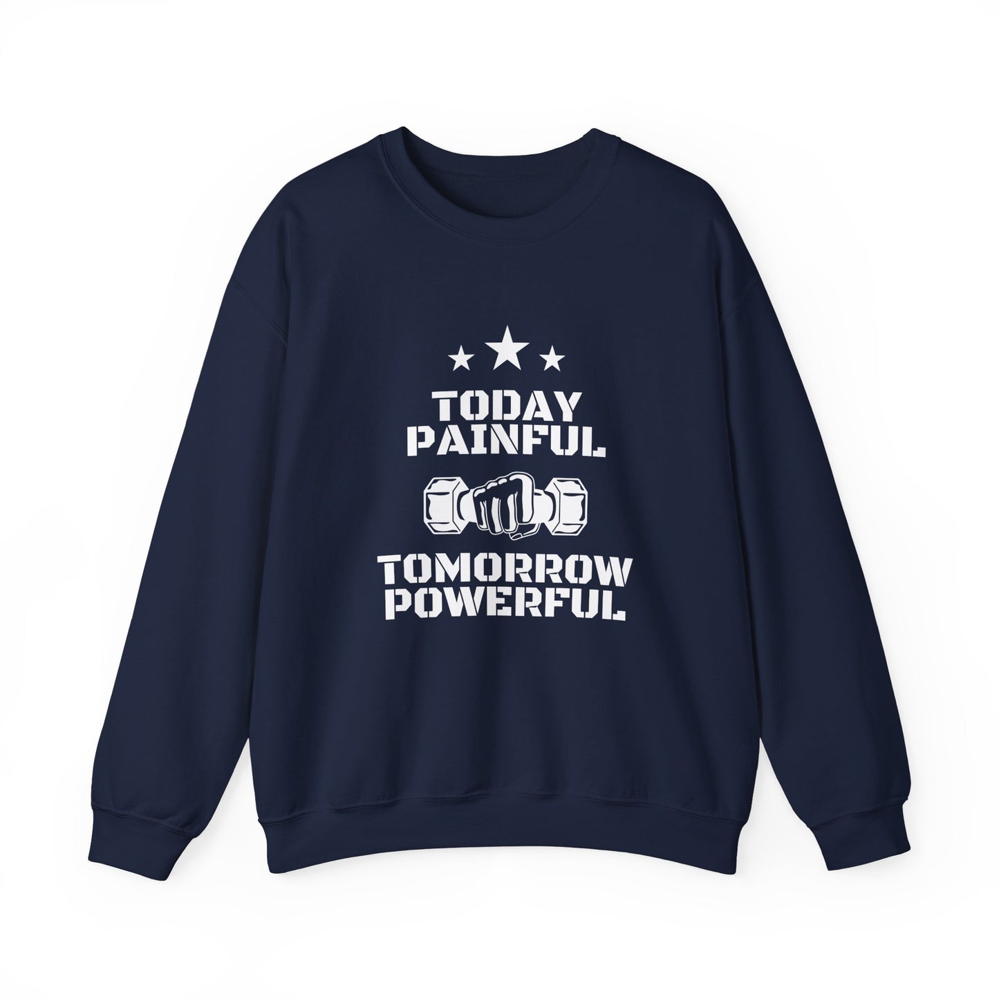 Motivational Gym Sweatshirt - Today Painful Tomorrow Powerful, Fitness Gift, Workout Apparel, Unisex Crewneck