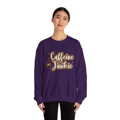 Caffeine Junkie Crewneck Sweatshirt | Cozy Gift for Coffee Lovers, Perfect for Fall, Everyday Wear, Casual Style, Gift for Her