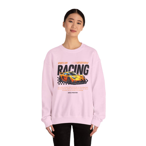 Sporty Racing Sweatshirt for Car Enthusiasts, Unisex Crewneck Pullover, Perfect for Racing Events, Casual Wear