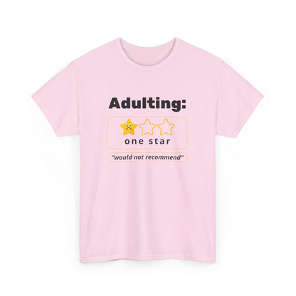 Funny Unisex Heavy Cotton Tee - 'Adulting: One Star' Graphic Tee