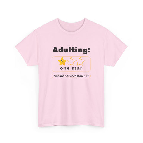 Funny Adulting Unisex Heavy Cotton Tee, Perfect Gift for Graduates, Birthdays, Casual Wear, Humor Shirt, Everyday Laughs