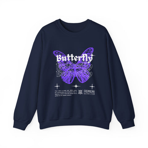 Butterfly Graphic Crewneck Sweatshirt, Unisex Sweatshirt, Cozy,Streetwear Fashion, Spring Wardrobe Essential, Butterfly Lover's Gift
