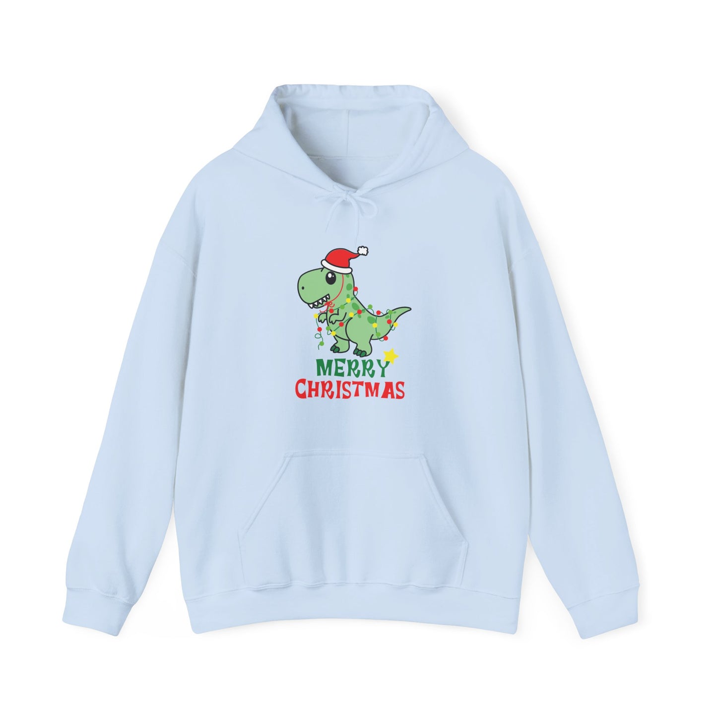 Dinosaur Christmas Hoodie, Merry Christmas Sweatshirt, Holiday Gift, Cute Dino Apparel, Unisex Pullover