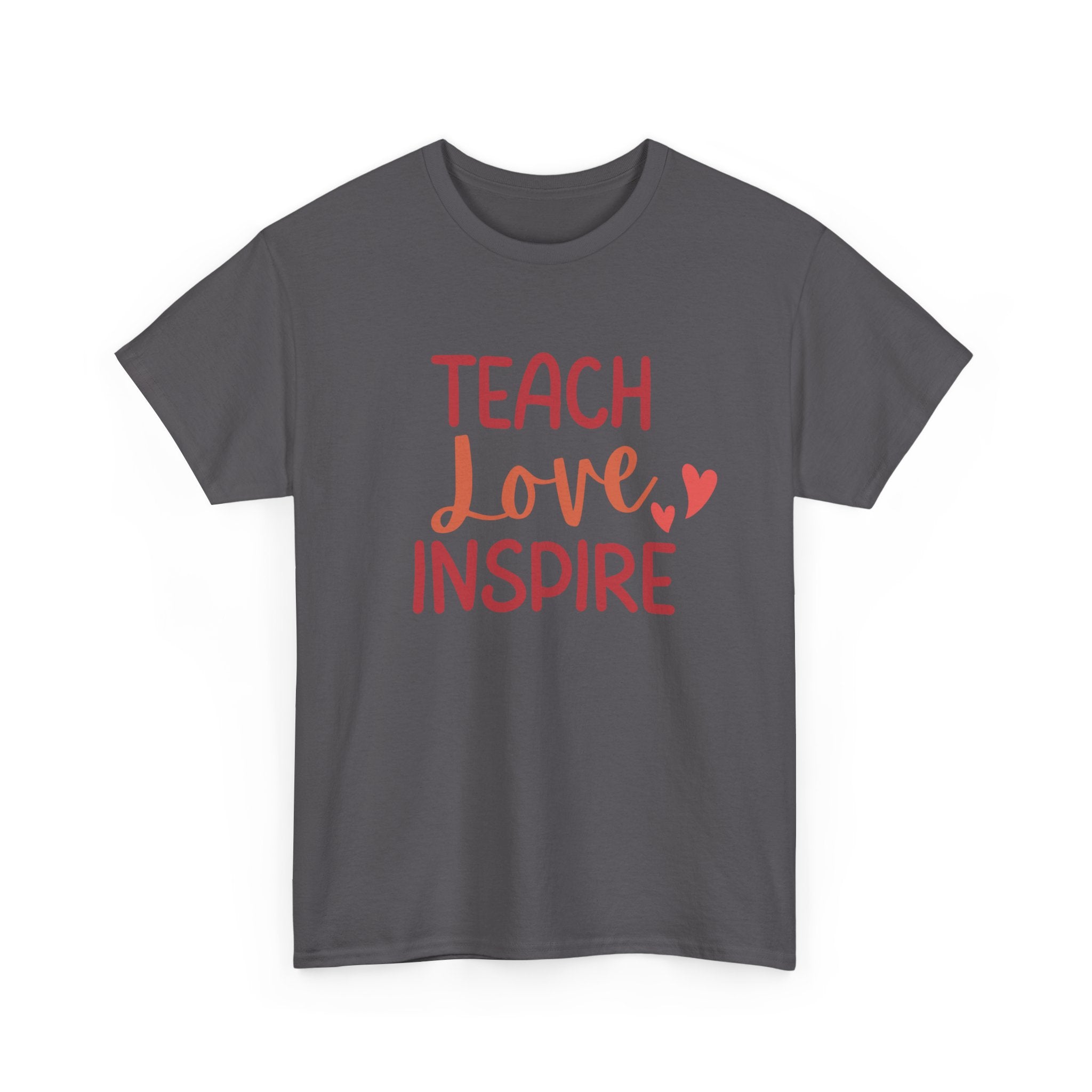 Teach Love Inspire Unisex Heavy Cotton Tee | Inspirational Teacher T-Shirt, Motivational Gift, Classroom Apparel, Education Shirt, Teacher