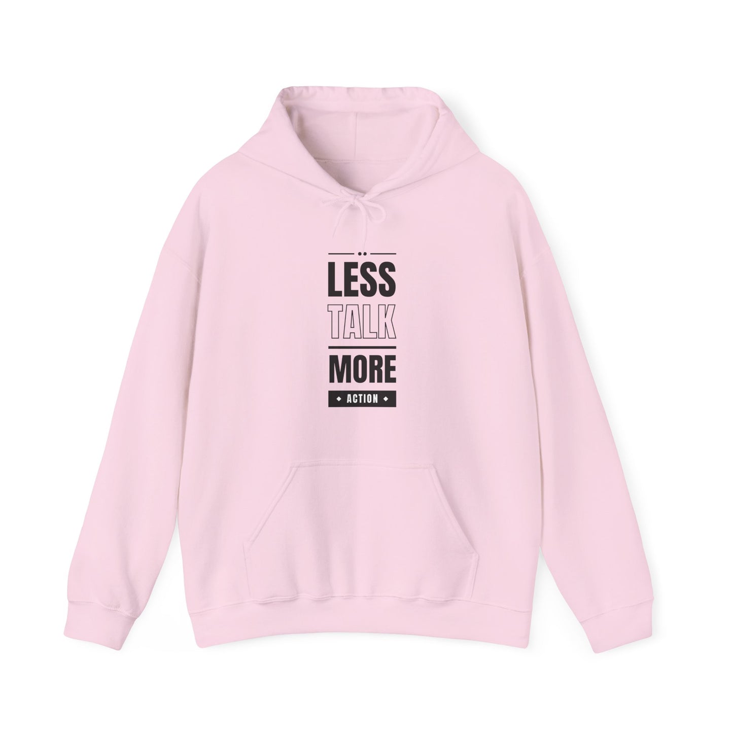 Less Talk More Action Hoodie, Unisex Motivational Sweatshirt, Perfect for Gym Lovers, Gift for Him or Her, Casual Wear, Inspiring Fitness