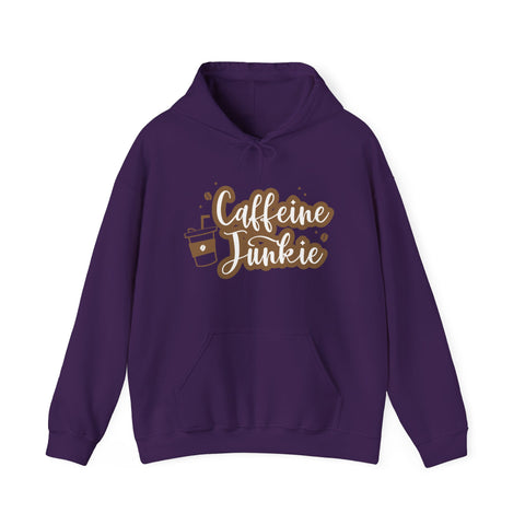 Caffeine Junkie Hoodie, Cozy Sweatshirt for Coffee Lovers, Gift for Baristas and Students, Perfect for Relaxing Evenings