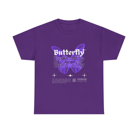 Butterfly Graphic Tee - Unisex Heavy Cotton T-Shirt, Nature Lover Gift, Casual Streetwear, Trendy Outfit, Spring Fashion